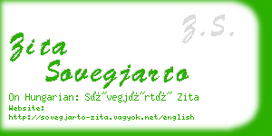 zita sovegjarto business card